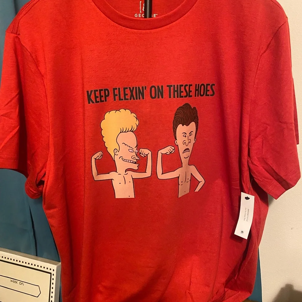 NWT!!  BEAVIS AND BUTTHEAD- FLEXIN ON THESE HOES Tshirt - Picture 5 of 6